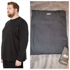 Publish Black Cotton Elward Long Sleeve Knit T-Shirt 5X Big & Tall